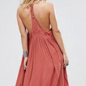 Free People Embroidered Elaine maxi slip dress- size M